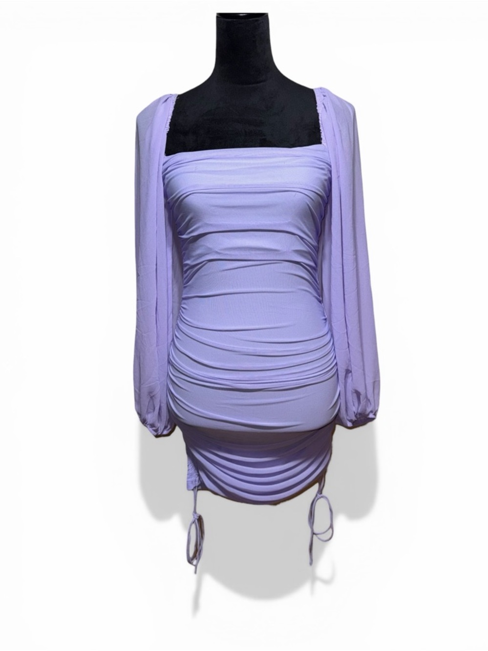 That’s So Fetch Kenzie Ruched Mini Dress in Lilac